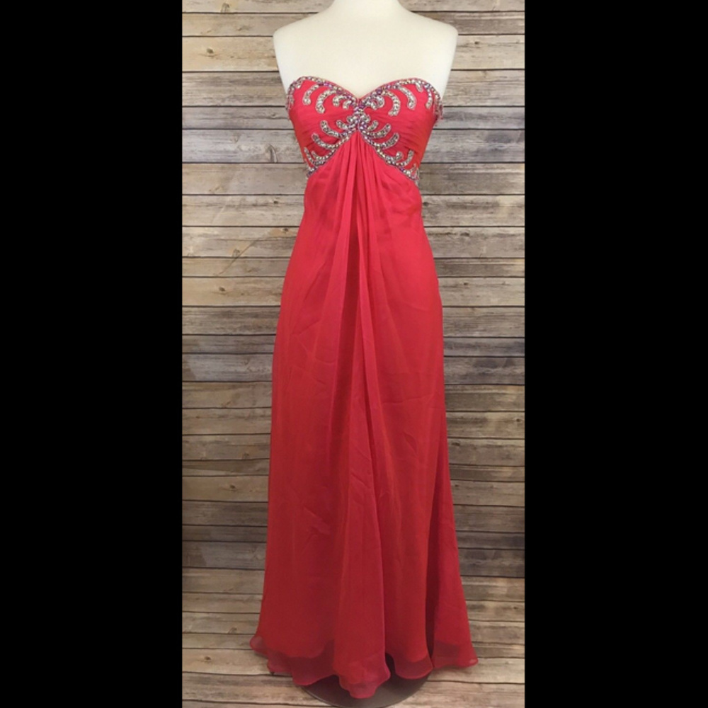 La Femme Gown Strapless Prom Party Maxi Dress